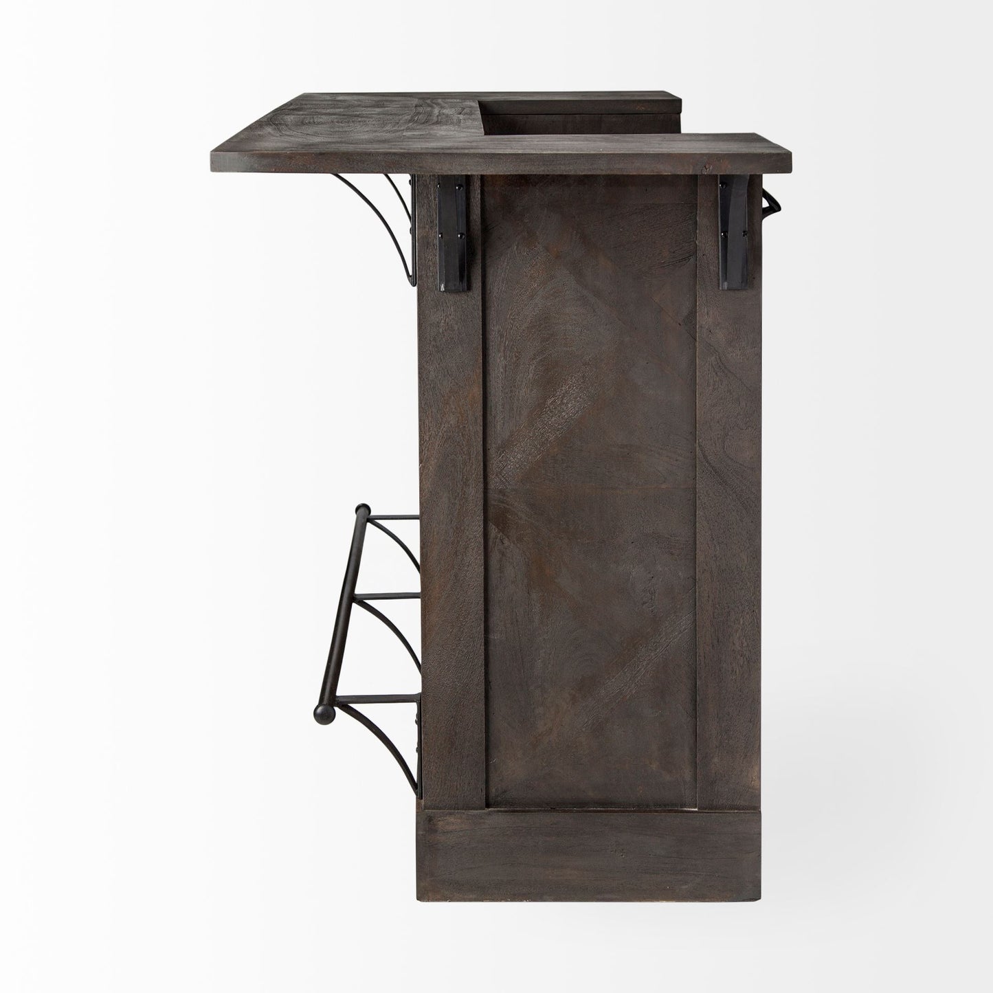 HomeRoots Gray Solid Wood Kitchen Island With Wine Bottle Storage