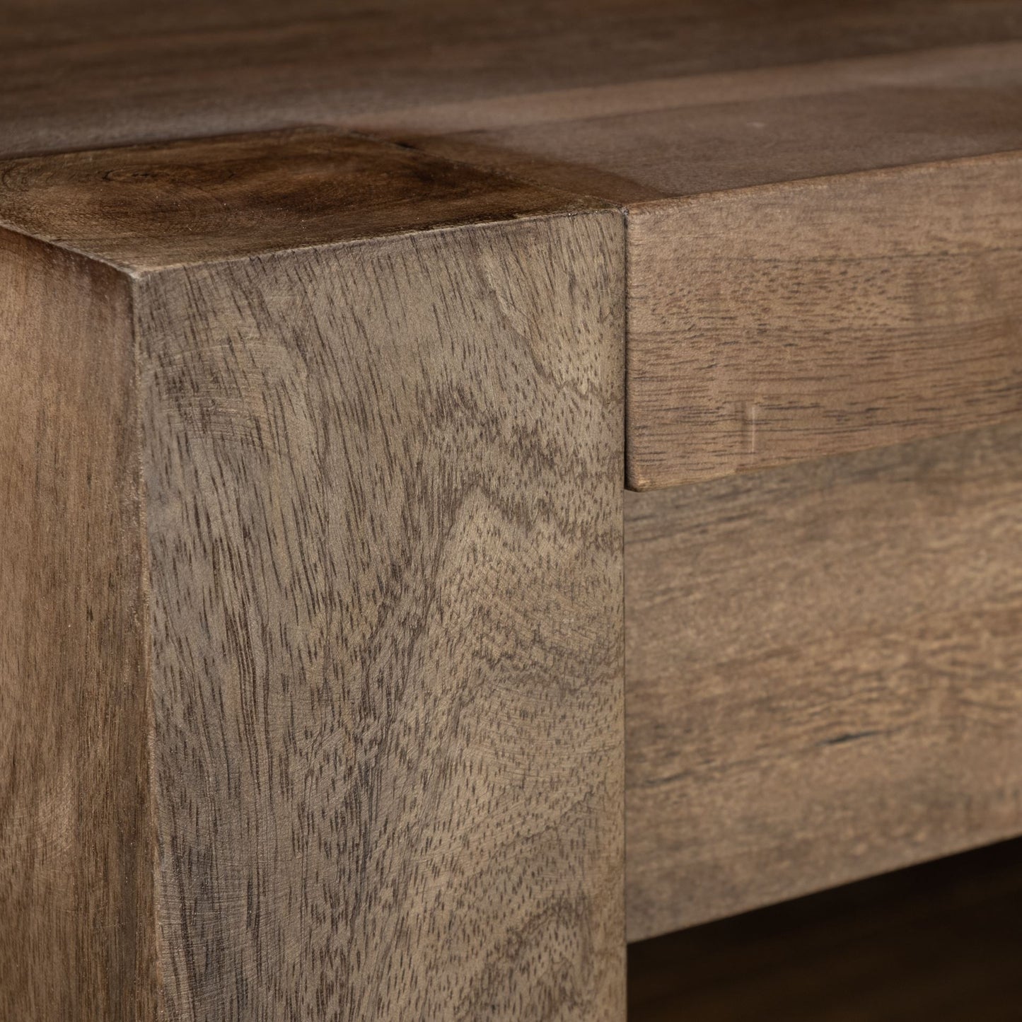HomeRoots Brown Solid Wood Kitchen Island With Two Tier Smooth Counter Top